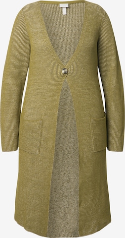 Ulla Popken Gebreid vest in Geel: voorkant