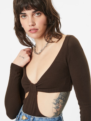 Misspap Shirt Bodysuit in Brown