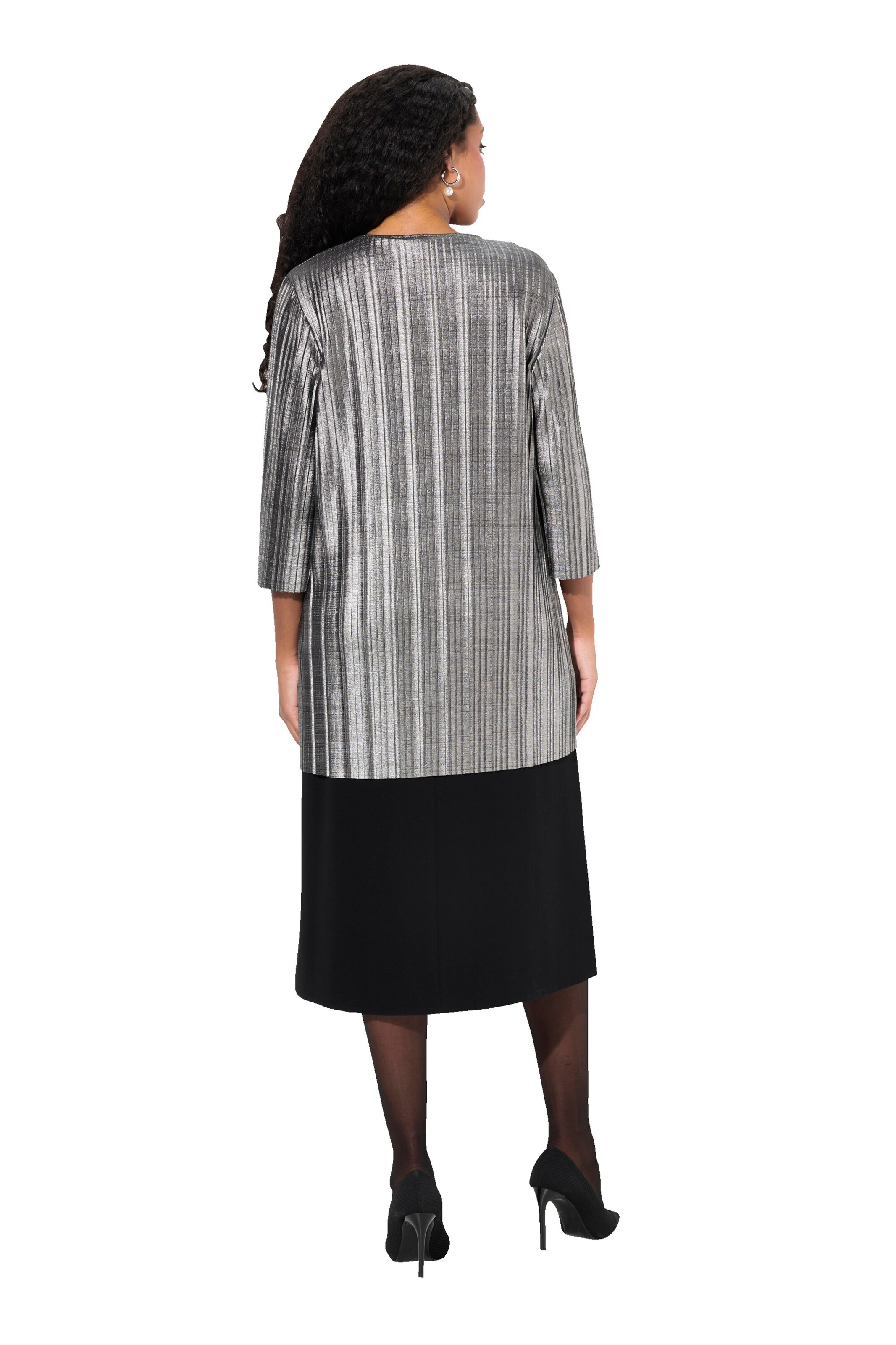 Ulla Popken Strickjacke in Silber