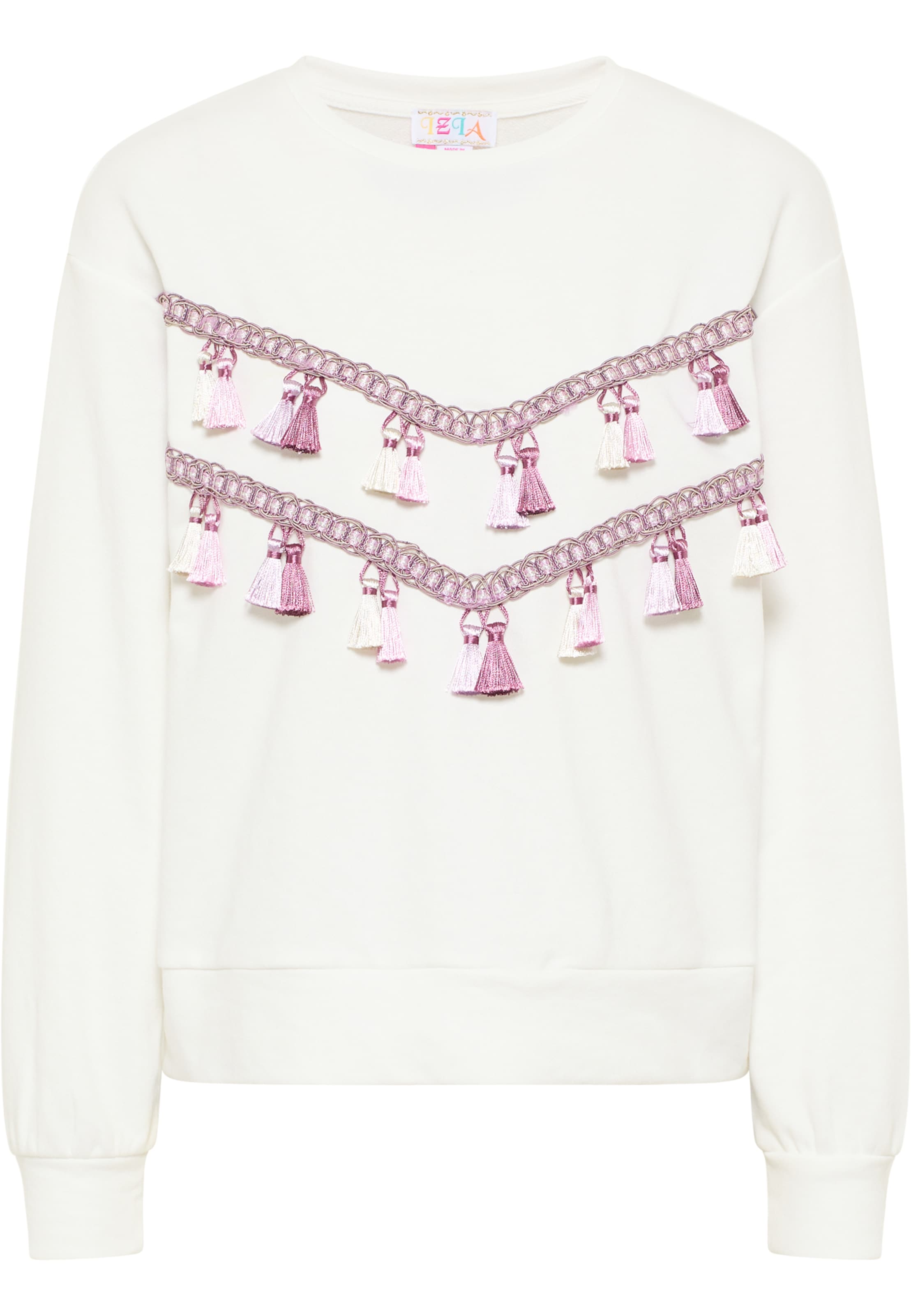 IZIA Μπλούζα φούτερ 'Hoona' σε λευκό: μπροστά