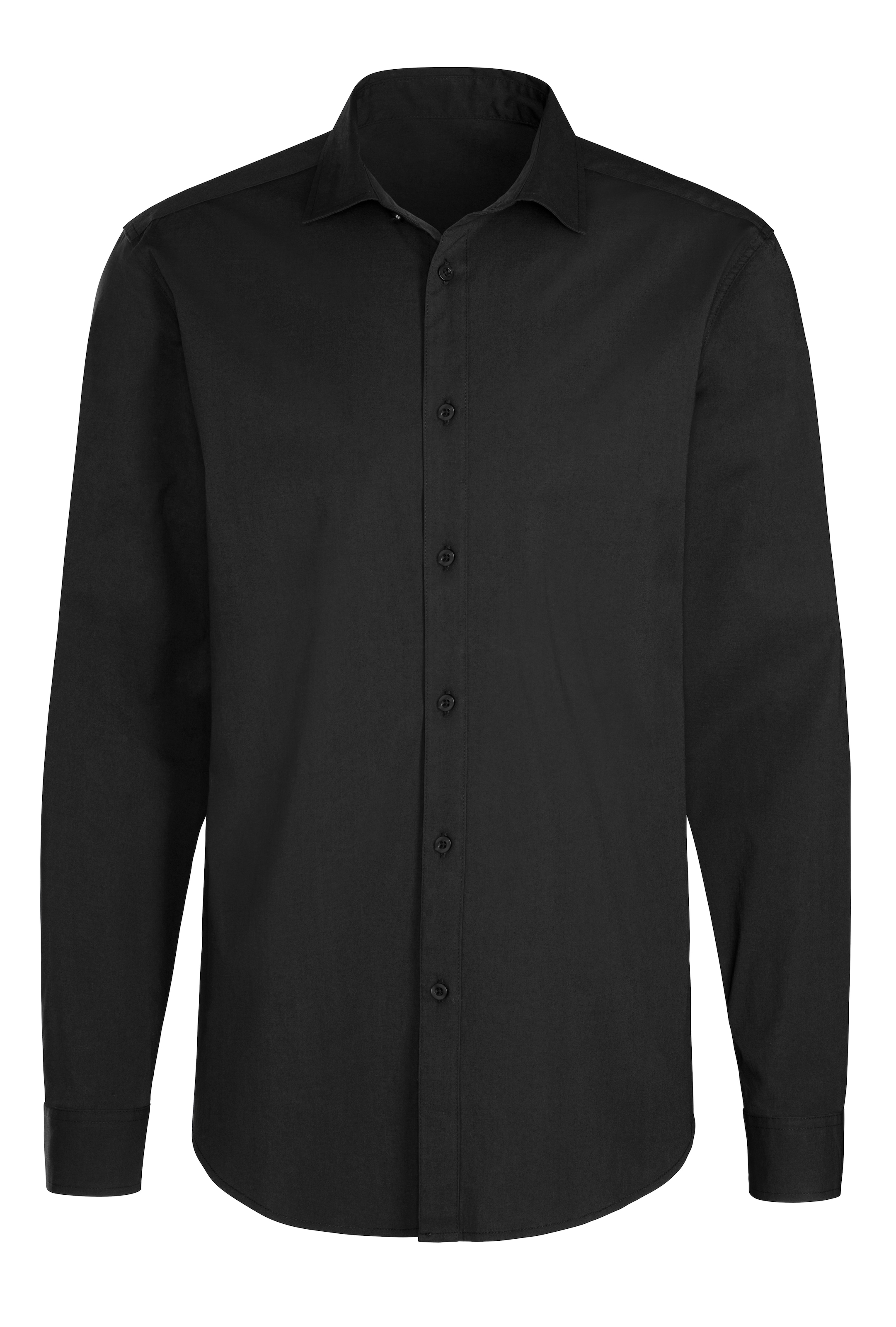 JOHN DEVIN Button Up Shirt in Black: front