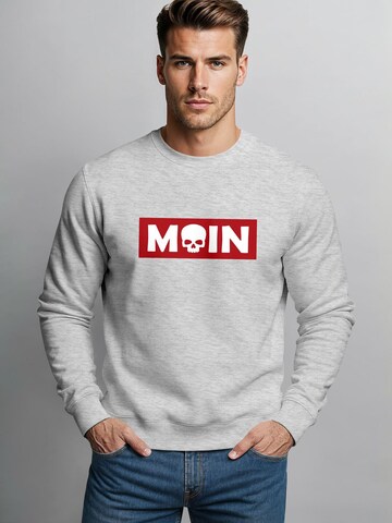 Neverless Sweatshirt 'Moin Skull' in Grey