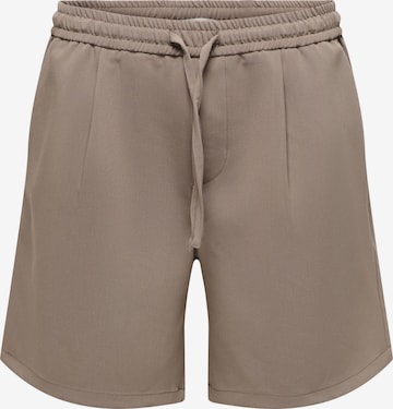 Loosefit Pantalon 'ONSWill' Only & Sons en beige : devant