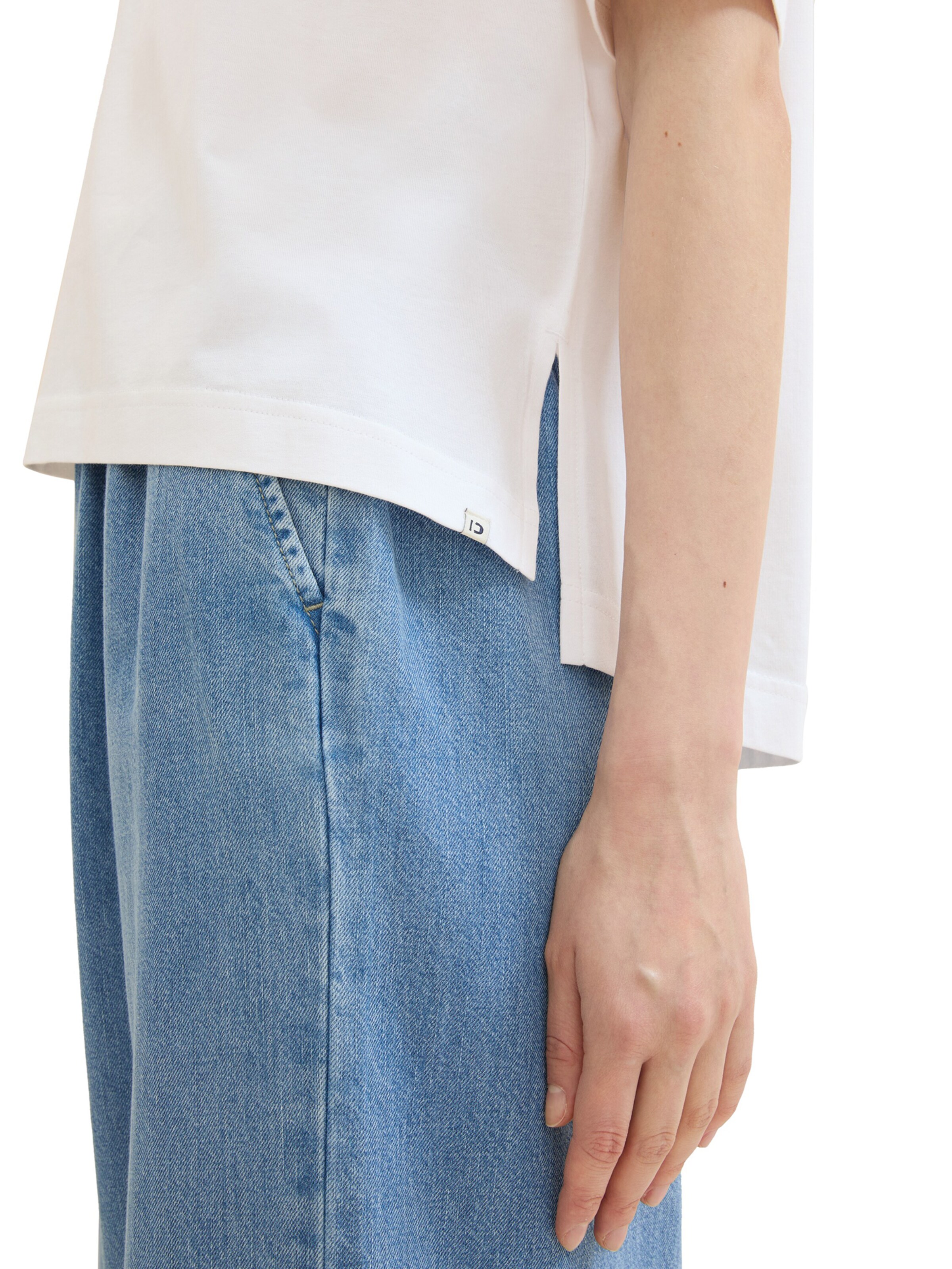 TOM TAILOR DENIM Μπλουζάκι σε λευκό