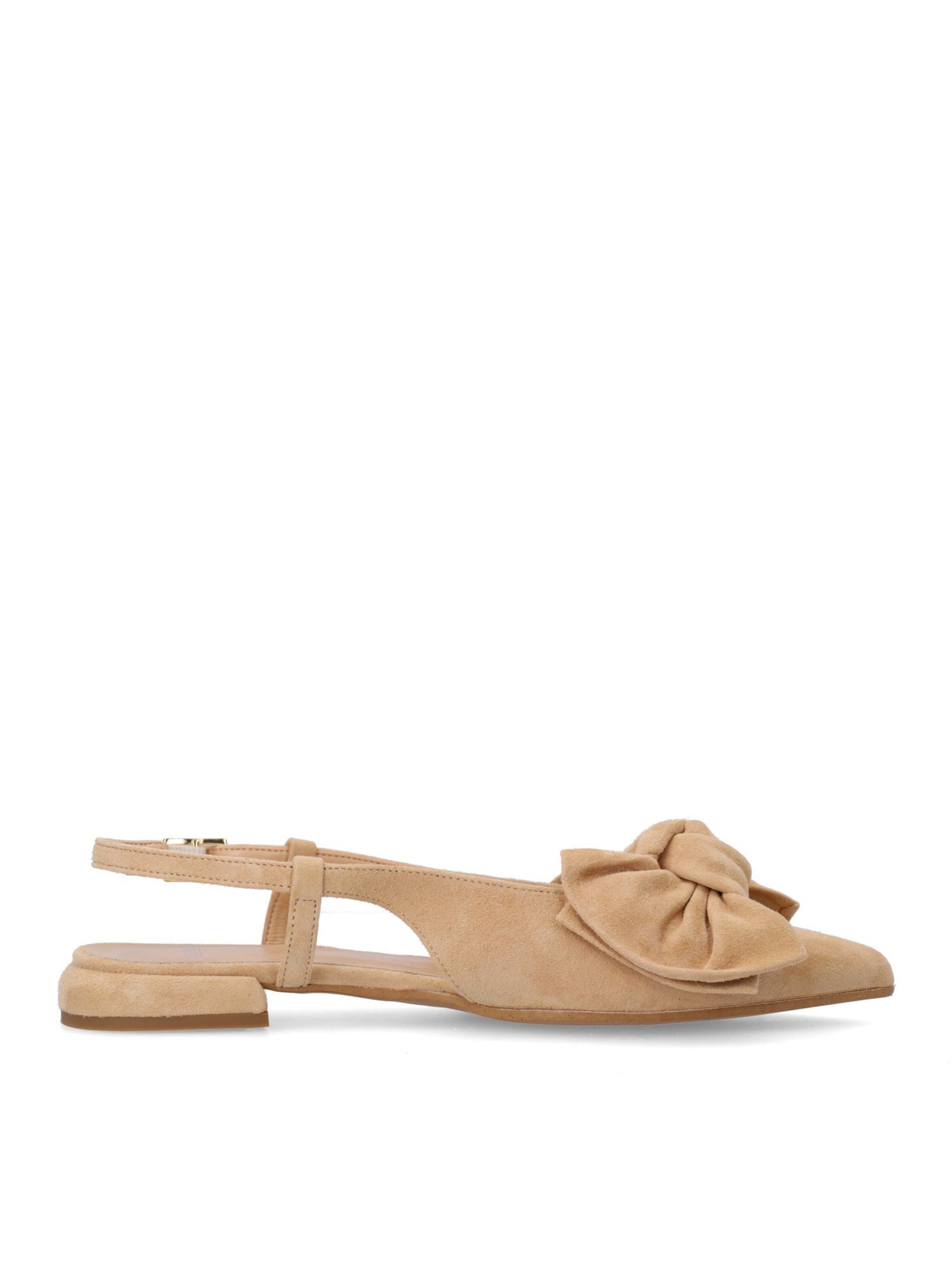 MANFIELD Ballet Flats with Strap in Beige
