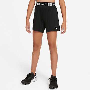 NIKE Skinny Workout Pants 'Trophy' in Black: front