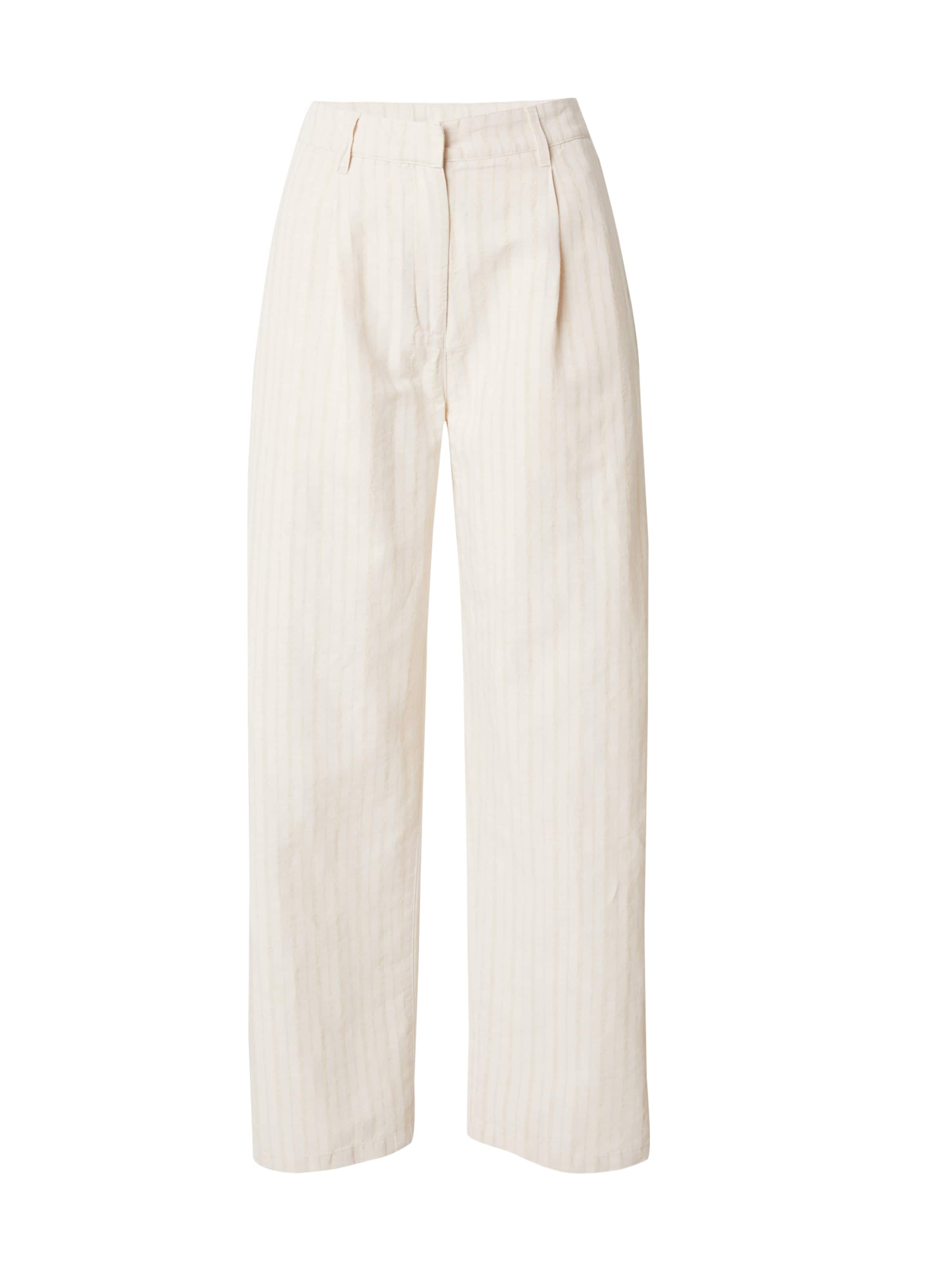 Rotholz Обычный Брюки со складками в Бежевый: спереди