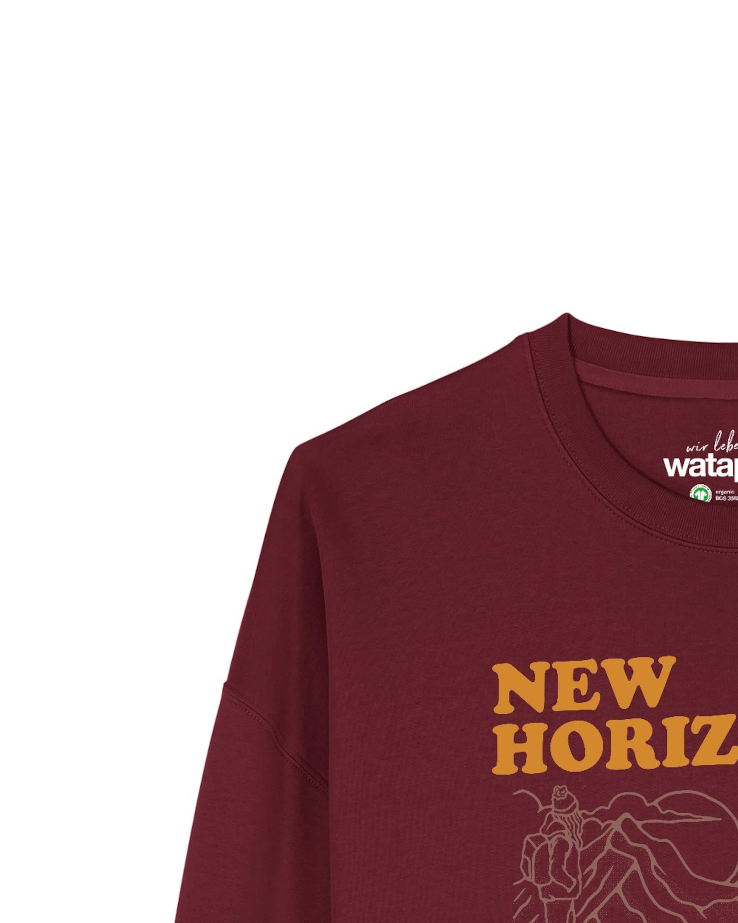 Watapparel Sweatshirt 'New horizons are everywhere ' in Rood