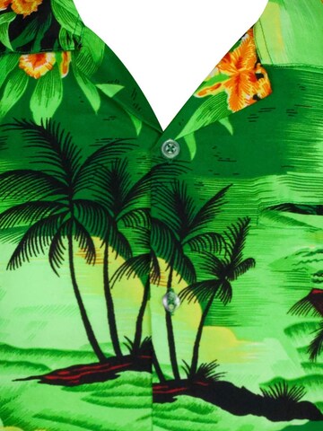 King Kameha Regular fit Button Up Shirt 'Surf' in Green