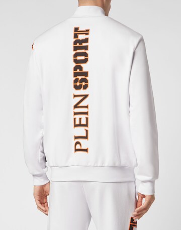 Plein Sport - Casaco em moletão em branco: frente