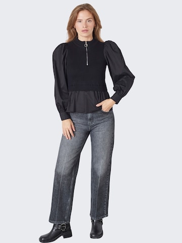 Pull-over 'Elisabeth' co'couture en noir