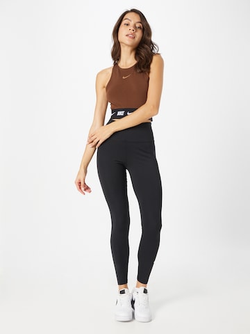 NIKE Skinny Sporthose 'One' in Schwarz