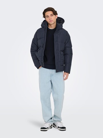 Only & Sons Winter jacket 'Carl' in Blue