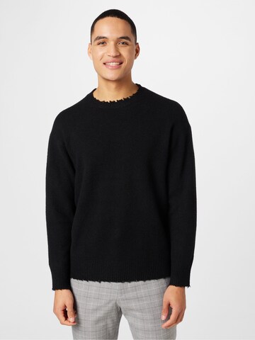 AllSaints Пуловер 'LUKA' в черно: отпред