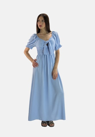 Elara Dress in Blue: front