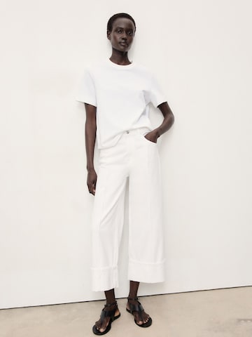 MANGO Wide leg Jeans 'GALA' in White