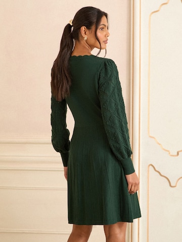 love & roses Pletena obleka 'Scallop' | zelena barva