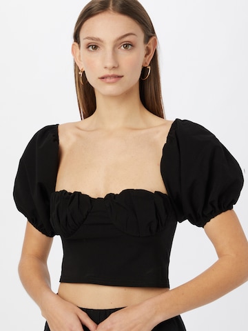 Femme Luxe Blouse 'FLO' in Black: front