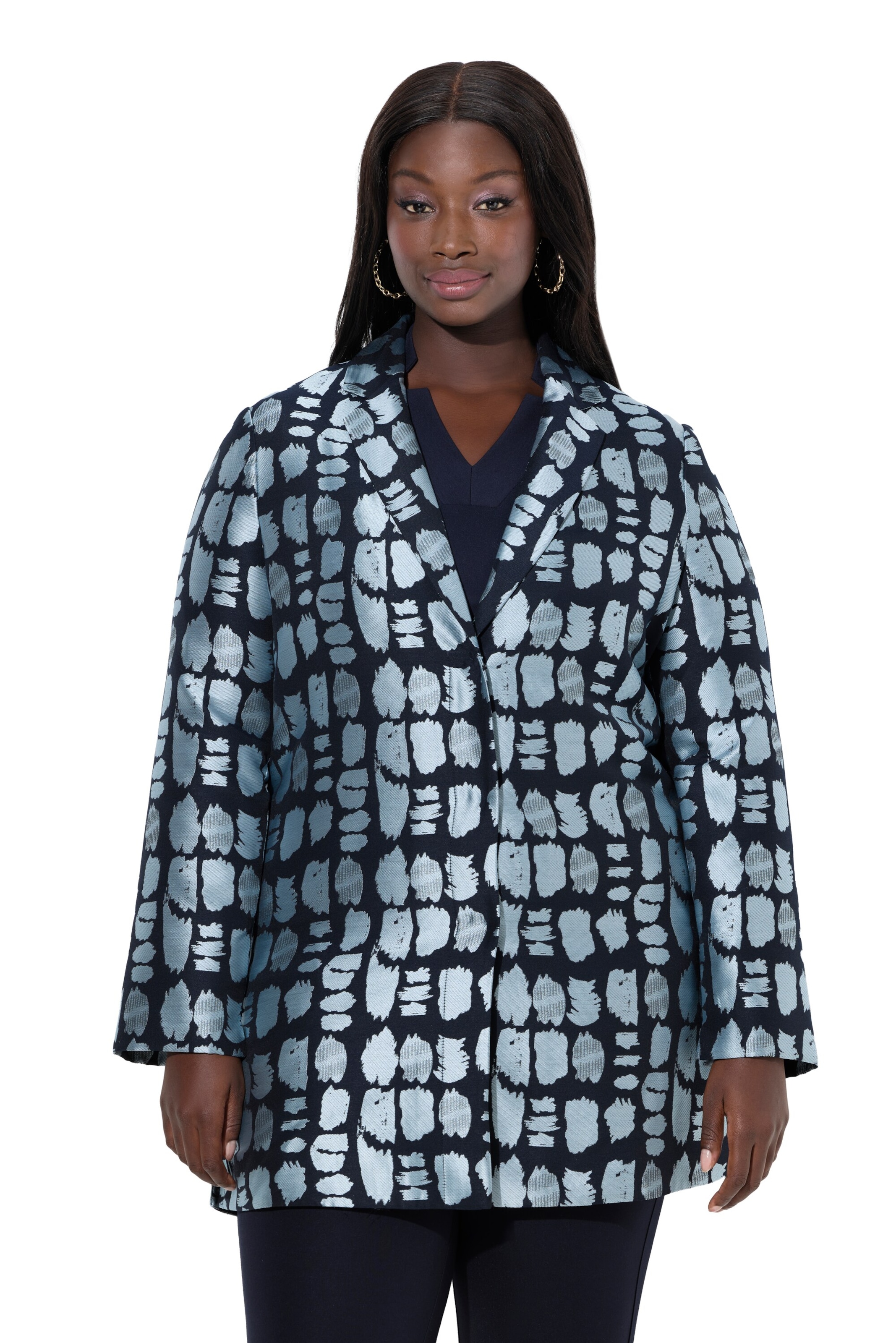 Ulla Popken Blazers in Blauw: voorkant