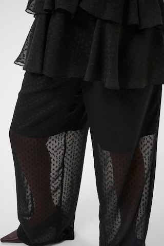 KAFFE CURVE Loosefit Kalhoty – černá