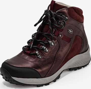 VITAFORM Lace-Up Ankle Boots in Red: front