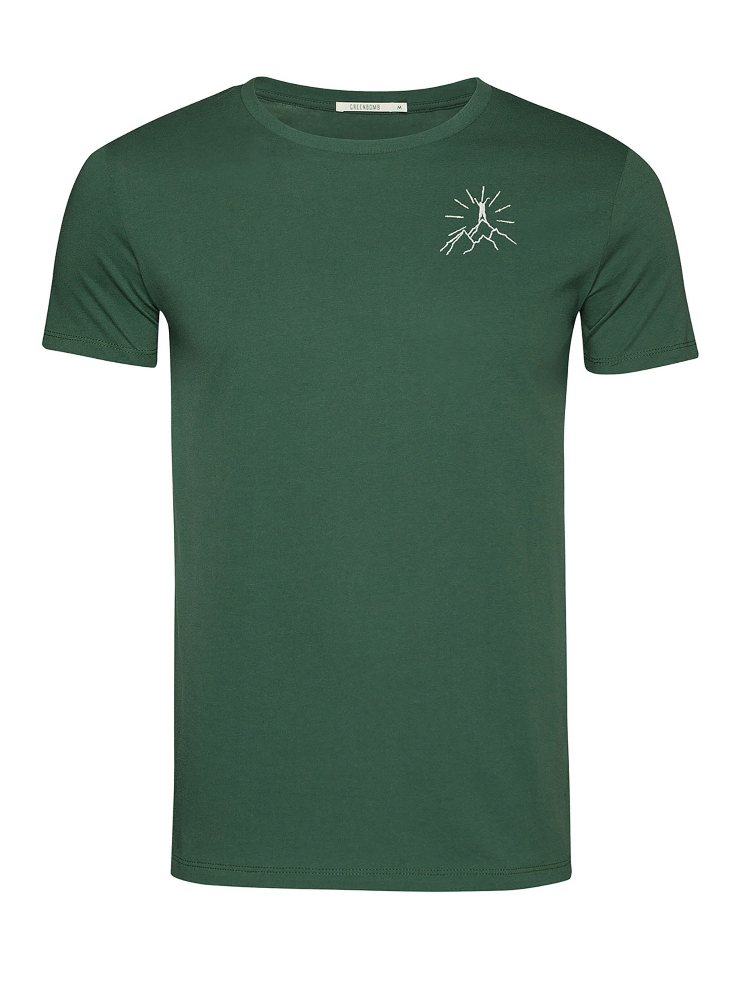 GREENBOMB T-Shirt 'Nature Mountain Sun' in Grün: Vorderseite