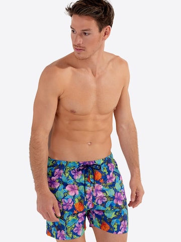 HOM Badeshorts ' Balata Beach Boxer ' in Blau: Vorderseite