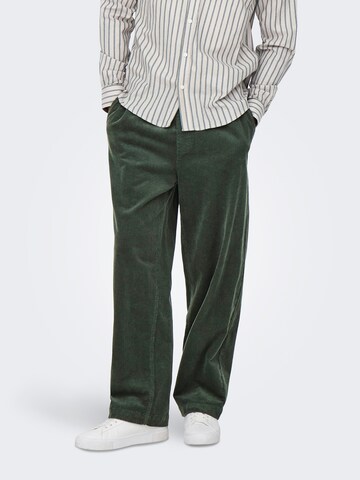 Only & Sons Loosefit Kalhoty 'ONSFADE' – zelená: přední strana