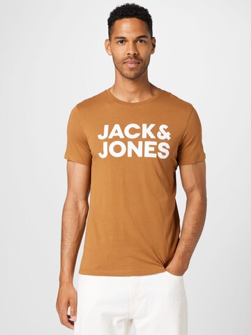 JACK & JONES Тениска в кафяво: отпред