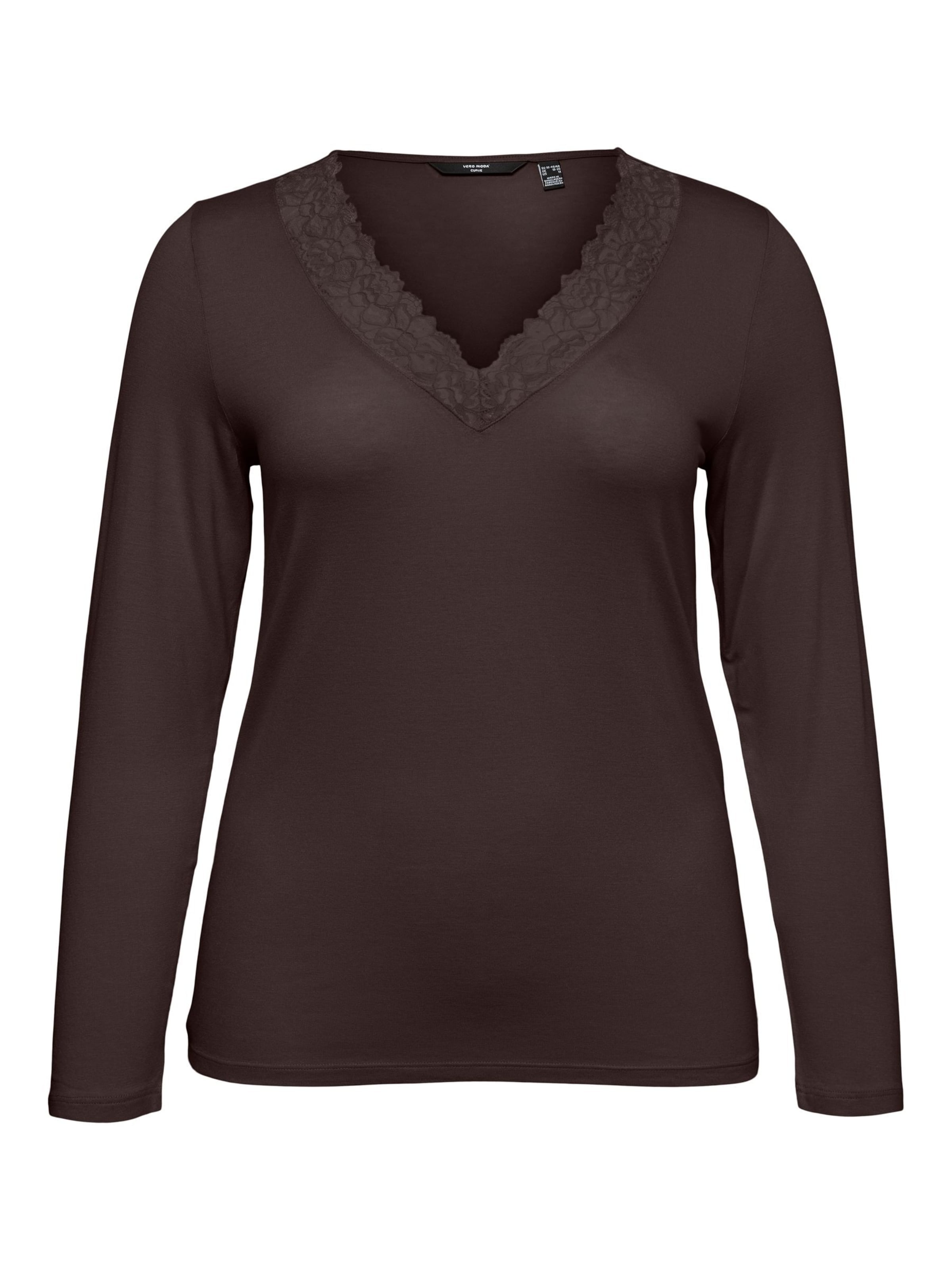 Vero Moda Curve T-shirt 'VMRosa' i M-L i mörkbrun, Produktvy
