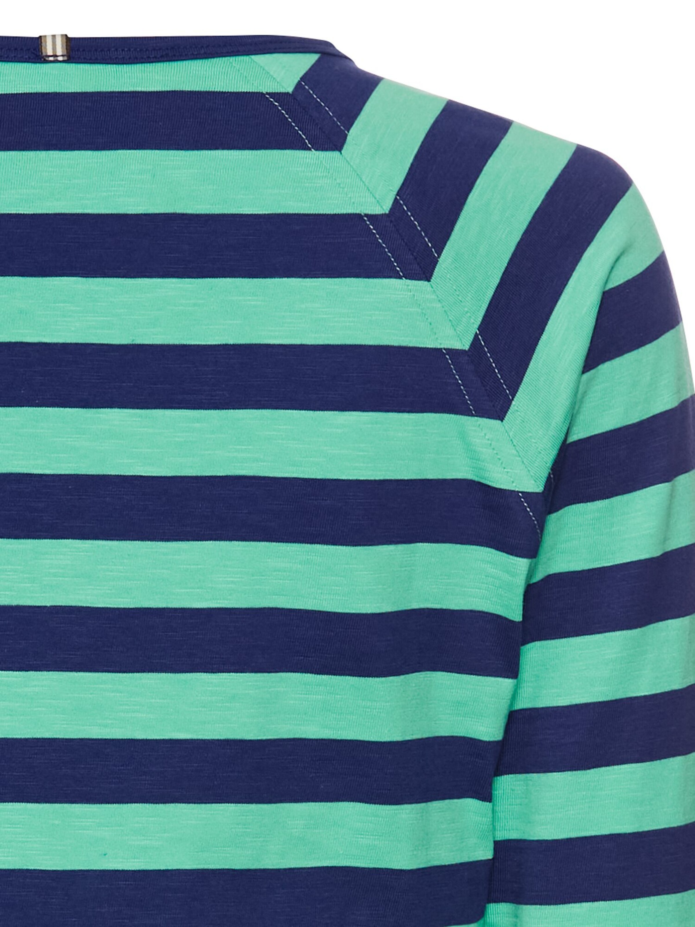 CAMEL ACTIVE Gestreiftes Langarmshirt aus reiner Baumwolle in Grün