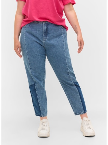 Zizzi Tapered Jeans 'Mille' in Blue: front