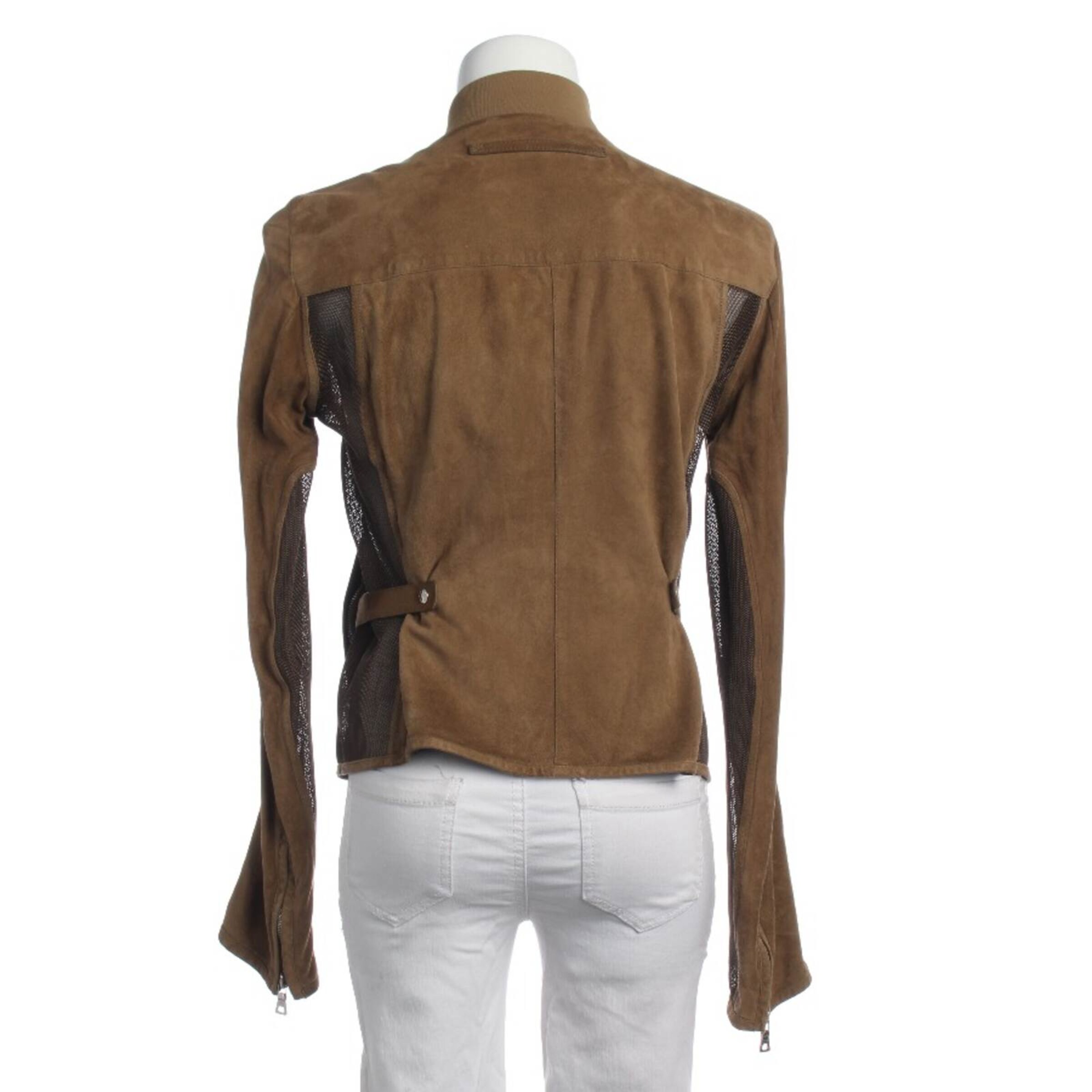 PRADA Lederjacke / Ledermantel M in Braun