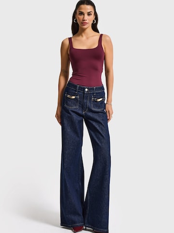 IT'S BASIC Wide leg Jeans 'WIDE MID RISE JEANS' in Blauw: voorkant