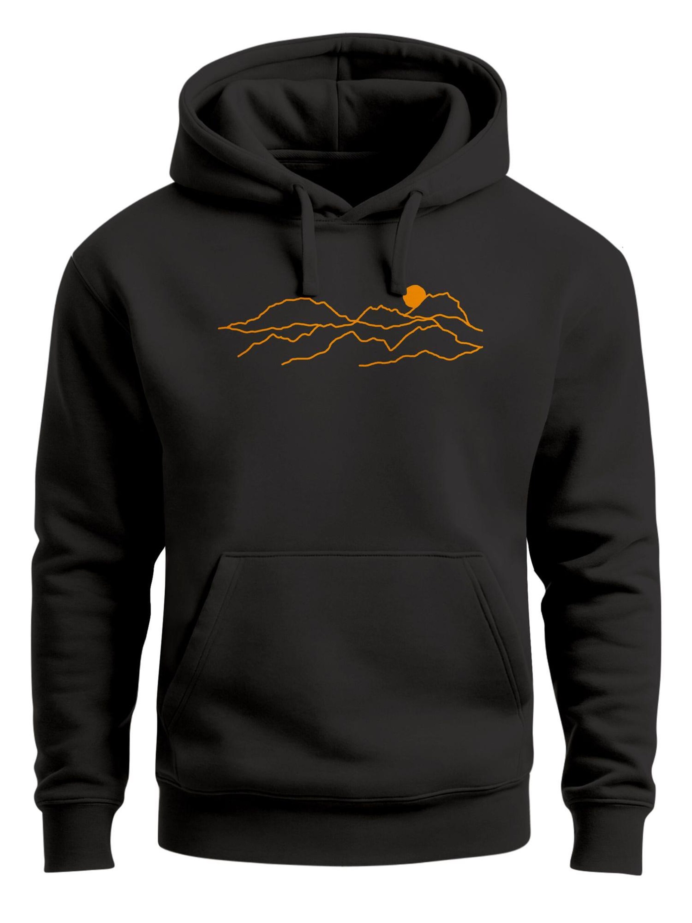 Neverless Sweatshirt 'Bergkette' in Black: front