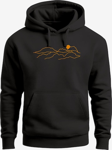 Neverless Sweatshirt 'Bergkette' in Schwarz: Vorderseite