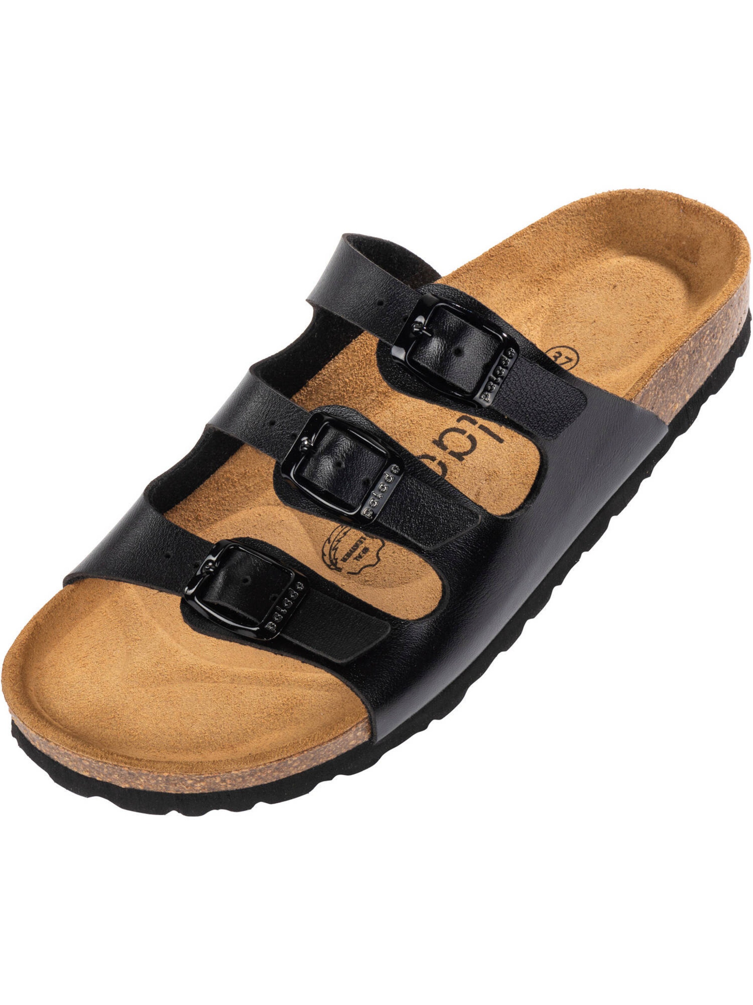 Palado Pantolette 'Capri' in Schwarz: Vorderseite