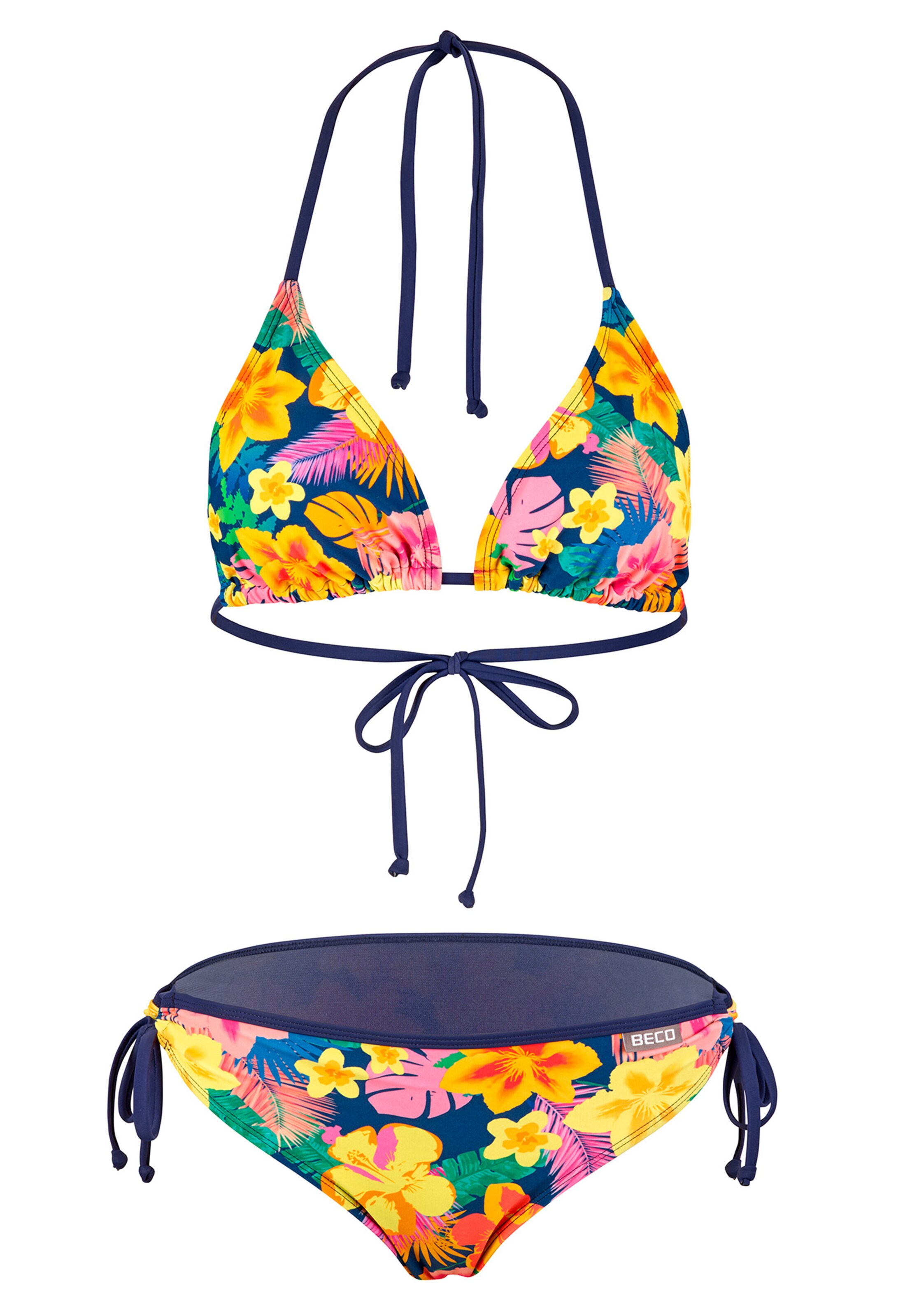 BECO the world of aquasports Triangel Bikini 'Summer Flowers' in Oranje: voorkant