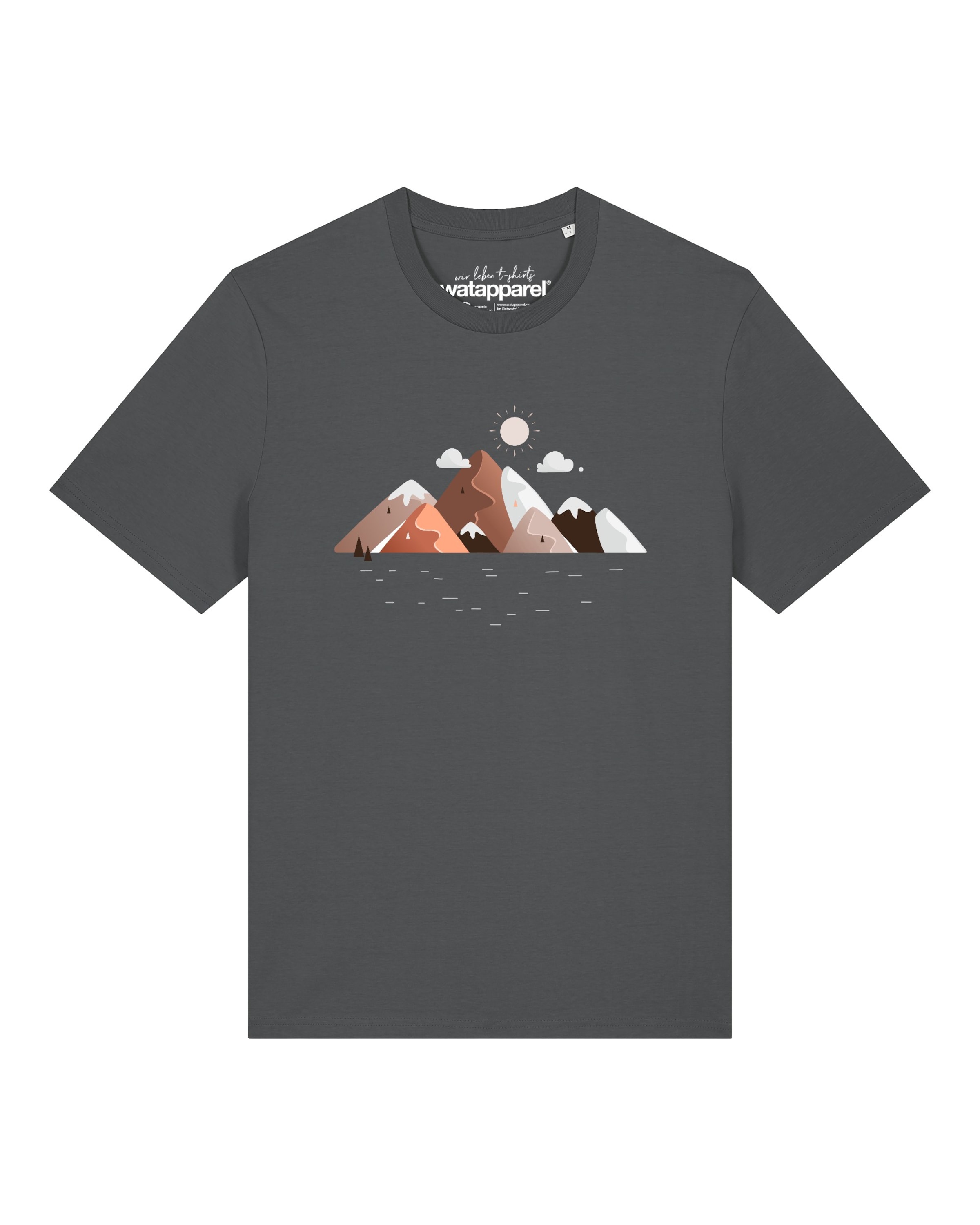 T-Shirt 'Mountains & Moon' Watapparel en gris : devant