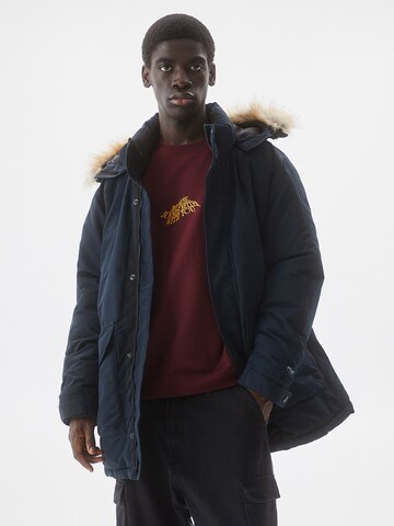 Pull&Bear Téli parka - kék: elől