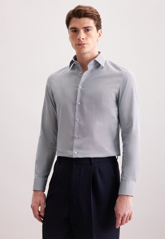 Coupe slim Chemise business 'Schwarze Rose' SEIDENSTICKER en gris : devant