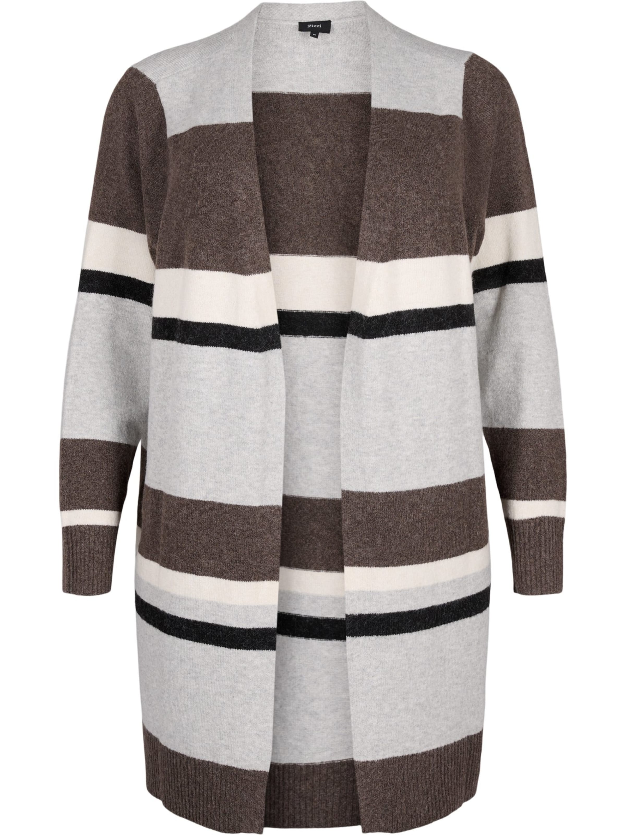 Zizzi Knit cardigan 'Casunny' in Grey: front