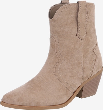 Ital-Design Stiefelette in Braun: Vorderseite