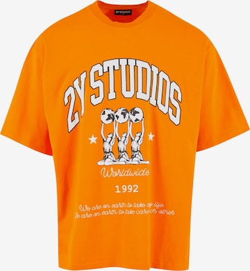 2Y Studios Shirt 'Globus' in Oranje: voorkant
