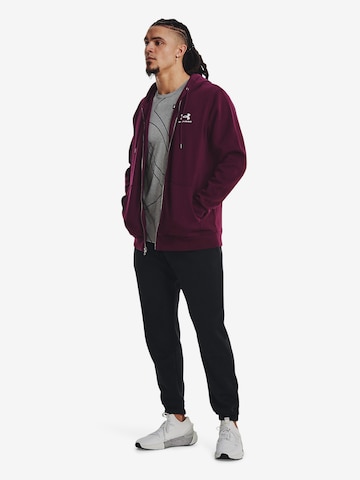 UNDER ARMOUR Athletic Zip-Up Hoodie 'Essential' in Purple