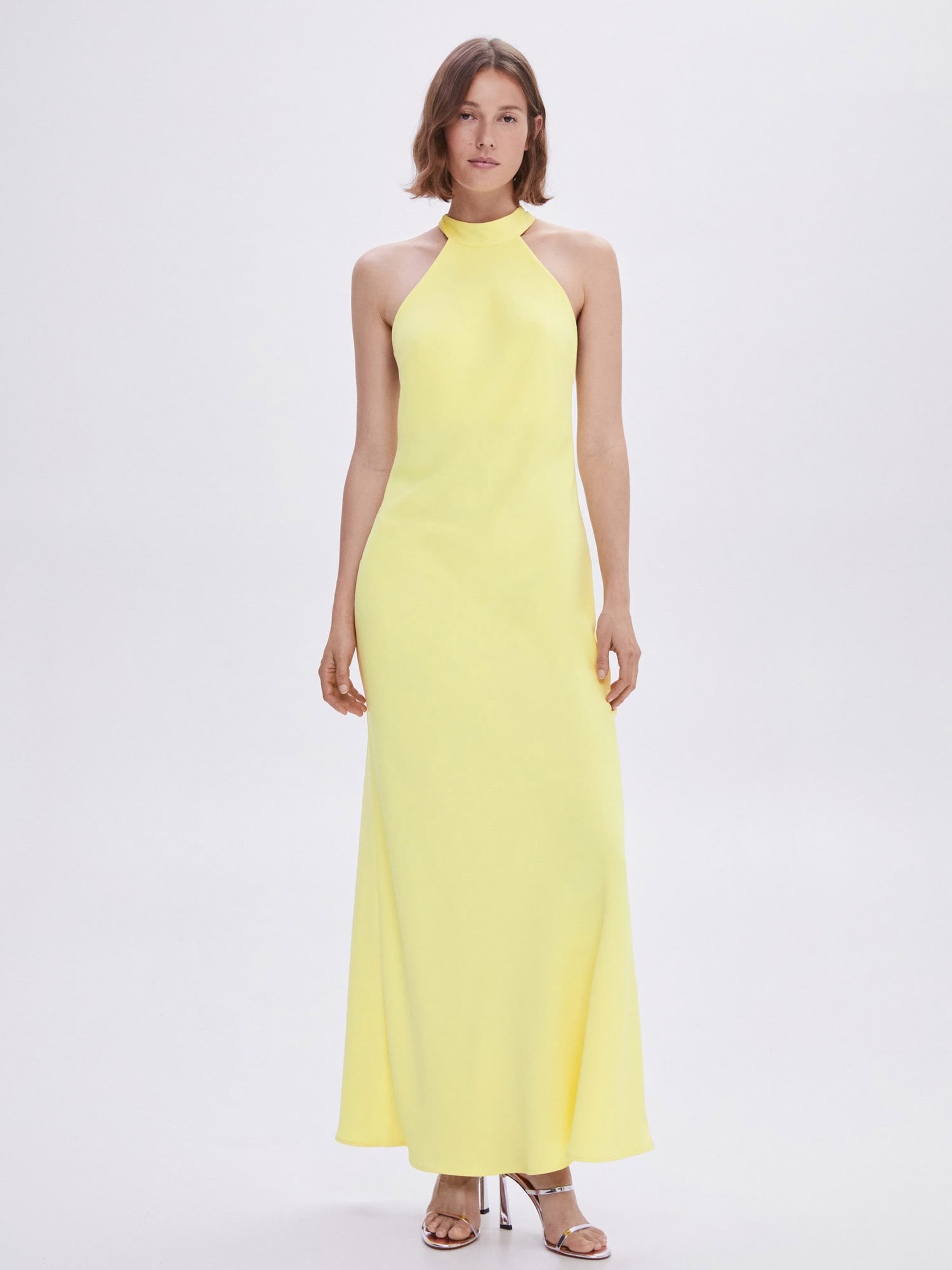 Robe Marsella MANGO en Jaune Clair ABOUT YOU