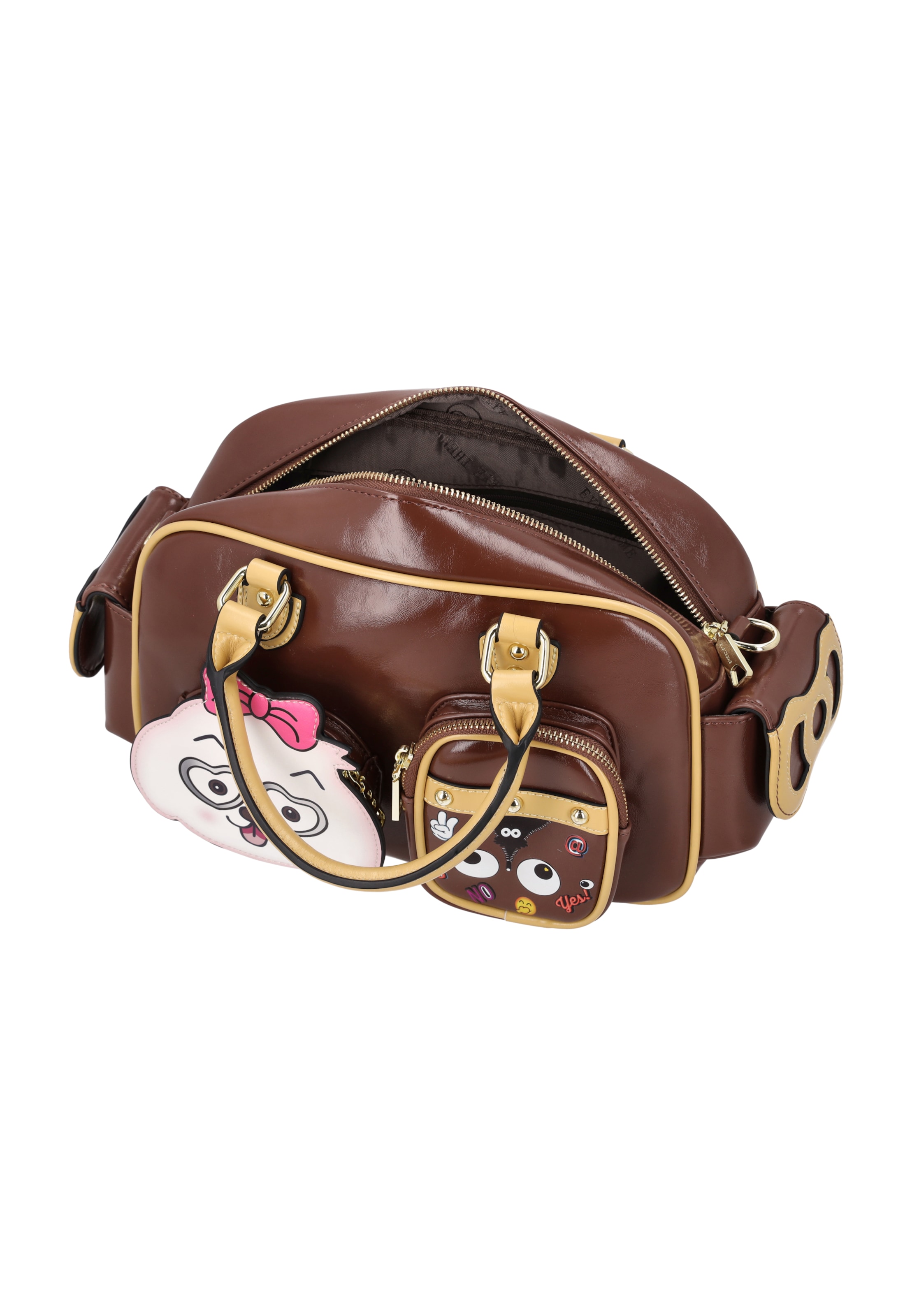MYMO Handbag 'Pop Eyetheme' in Brown