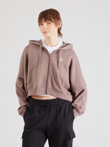 ADIDAS ORIGINALS Кофта на молнии 'Essential' в Коричневый: спереди