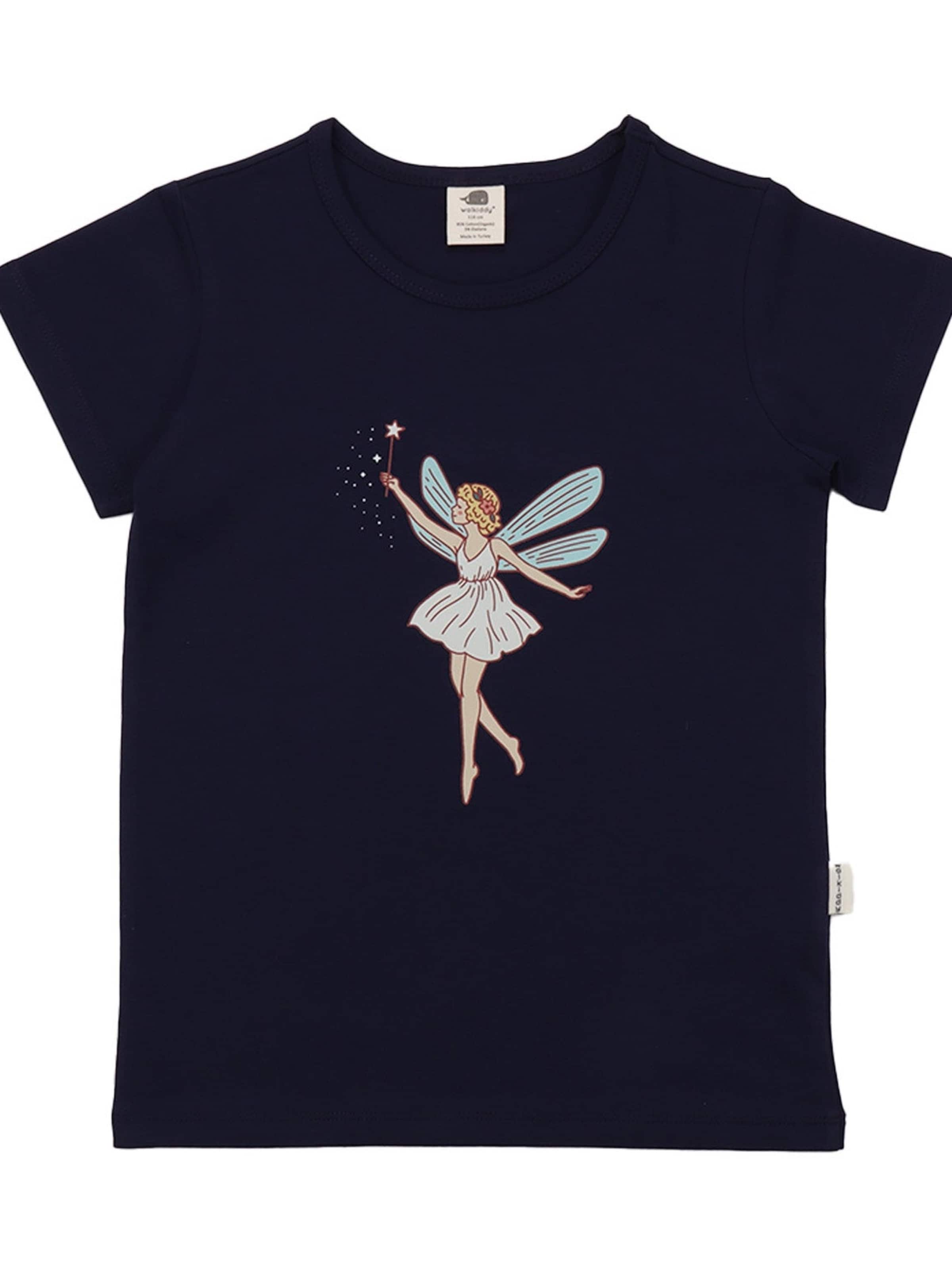 Walkiddy Shirt 'Walkiddy - Fairies and Flowers T-Shirt' in Blau: Vorderseite