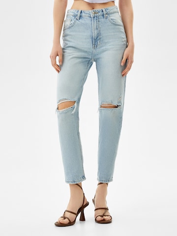 Regular Jeans de la Bershka pe albastru: față